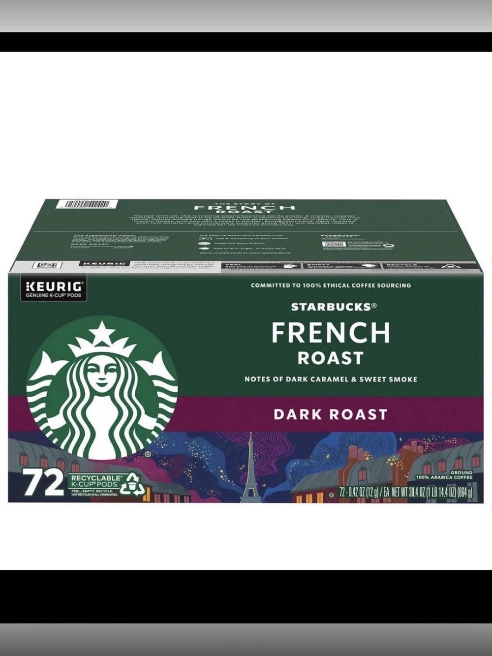 Starbucks Coffee 72 K-Cups French Roast, Dark Roast Coffee pods